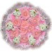 Букет из 6 мишек с цветочками розового цвета