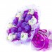 Букет из 6 мишек с цветочками фиолетового цвета